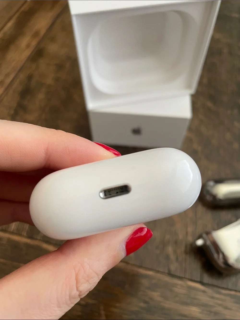 Apple White AirPods 3 with Charging Case and Silver Casetify Protective Case